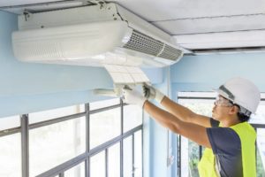 repairing the residential air conditioner